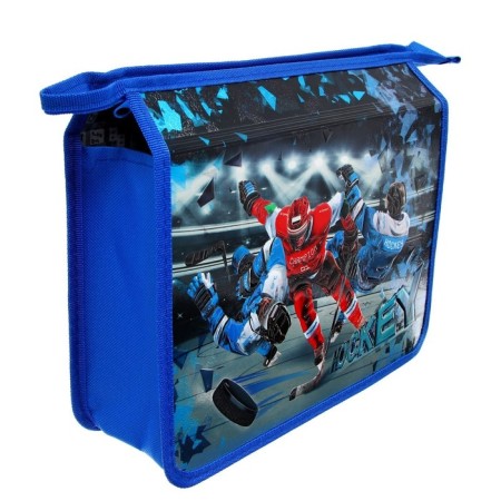 A4, 230 x 325 x 80 mm (extra-capacity), lightning on the top, calligrata hockey players, volumetric 3D rushings with a metallic effect-7