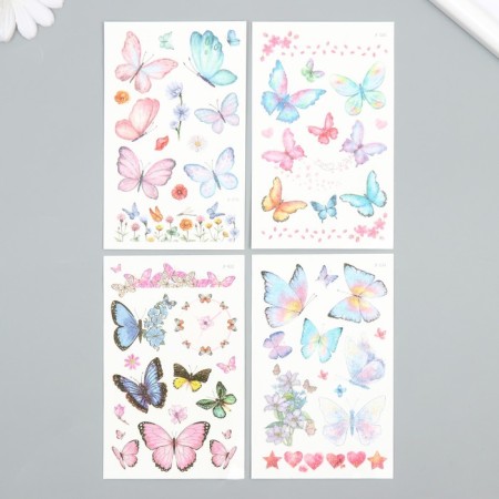 Tattoo on the body Color "Butterflies" mix glitter 7.5x12 cm