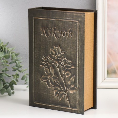 Safe-book wood to the leatherette "Flowering" 27x18x7 cm-1