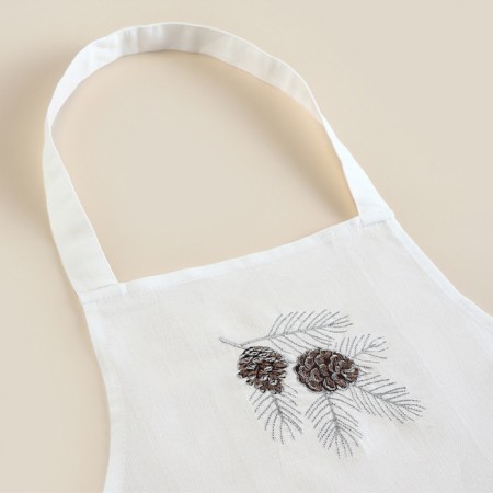 Apron kitchen with embroidery SL Home "New Year" 60x70 flax 100%-10