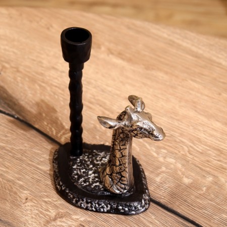 Giraphic candlestick Aluminum 12.5x9.5x26 cm-5