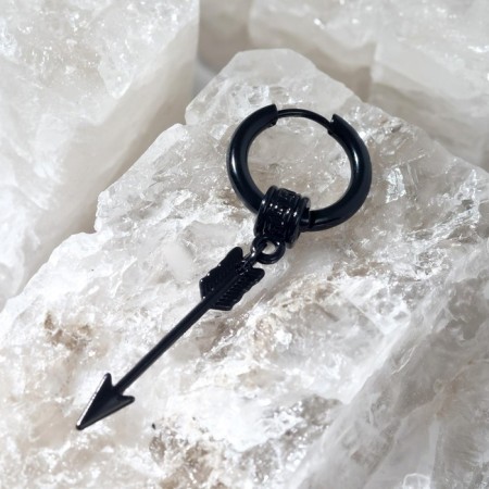 Piercing in the ear "Ring" arrow, d = 12 mm, black color-1