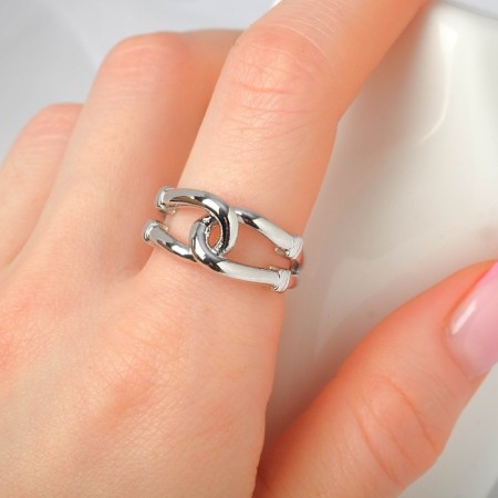Ring "Castle" Knot, color silver, dimensionless-1