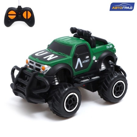 Army radio -controlled jeep, works on batteries, green color
