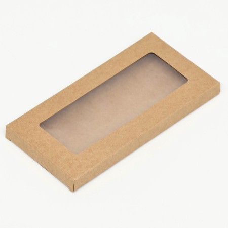 Box for tiles of chocolate, craft, window, confectionery packaging, 18 x 9 x 1.4 cm set 5 pcs-2
