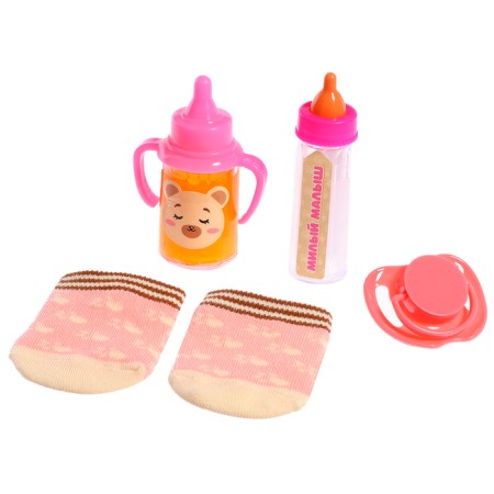 Accessories for Mishan dolls, socks with bottles and nipple-1