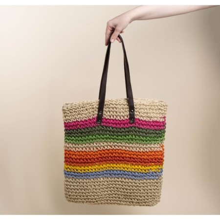 Women's bag SL Home, manual weaving, cotton, pens length 28 cm, 41 × 40 cm-7