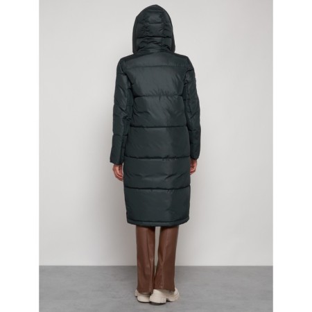 Coat insulated winter female, size 44, dark green color-7