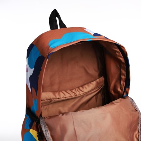 Youth backpack from textiles, 3 pockets, colorful color-5