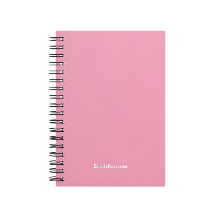Notebook A6 (120 x 146 mm), 80 sheets in the cage on the crest Erichkrause "Pastel", plastic cover, offset unit, white 100%, mix-3