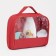 Cosmetic bag with lightning, with a pen, red color