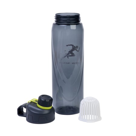 Water bottle, 1 l, "movement - life", black-1