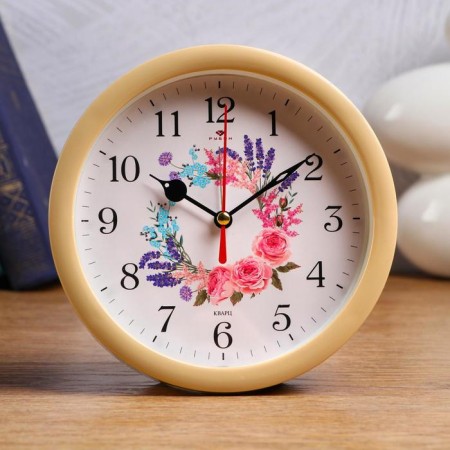 Clock - HELL WITHOOL "Flower pattern", discrete move, D -15 cm, 15.7 x 15.7 cm, aa-1