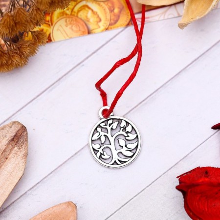 Bracelet-reinforcing "Red thread" Cash tree, color black silver, 20 cm-4