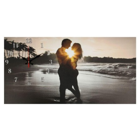 Carty clock is wall-mounted, on canvas, interior, silent "couple in love", 40 x 76 cm