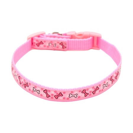 Nylon “Star Bones” collar, 36 x 1.5 cm, pink-6