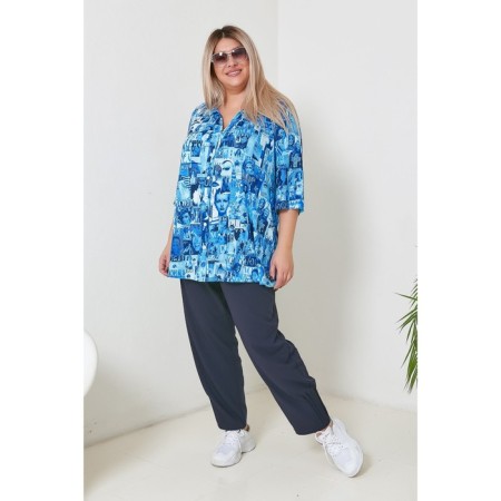 Female shirt, size 72, blue color-2