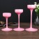 Glass "Glass" Glass Creck "Pink set 3 pcs h- 17, 21, 24.5x12x12 cm