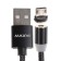 MaxVI MCM -01M cable, microUSB - USB, 2 A, 1 m, magnetic, nylon, backlight, black
