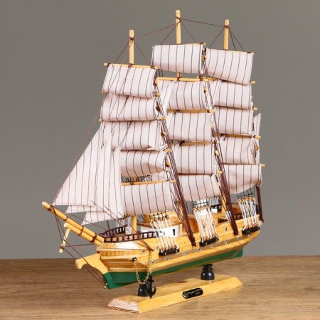 Souvenir medium “Vicksen” ship, side of light wood, sail mix, 42x49x10 cm-2