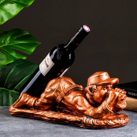 Standing for a bottle "Hunter" copper 39cm