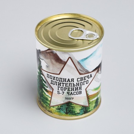 Candle in a tin bank Hile "Zvezda", 7.5x9.5 cm, type No. 1-5