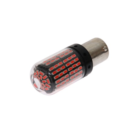 Auto Stuffing LED P21W 1156, 144 SMD, 12 V, Canbus, Light Red