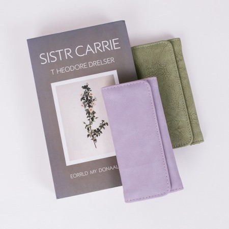 Women's wallet on the button, green color-4