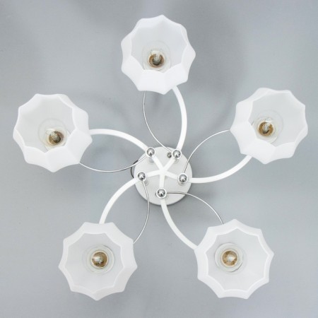 Svetogor chandelier "Structure" 5x60W E27 white/chrome 51x51x29cm-6