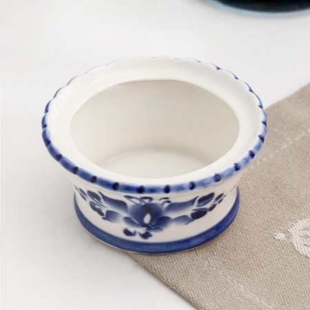 Solonka "High Sedka", 7.5 x 7.5 x 7 cm, gzhel, cobalt-3