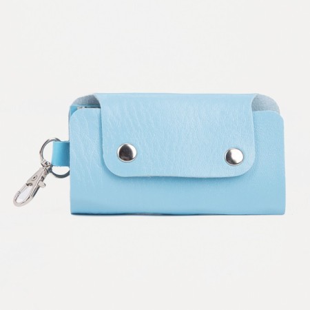 Key of buttons, length 11 cm, 7 carabiners, blue color