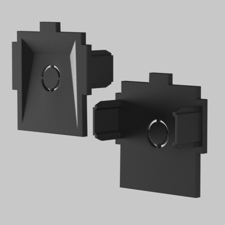 A set of plugs for the built-in track system Technical Tra084EC-12B, 3.3x3.3x1.2 cm, black color, 2 pcs-1