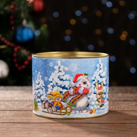 Gift box, tube “Game in snowballs”, (70 mm intrac. Height), 120 x 90 mm