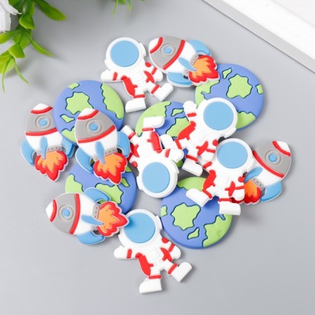 Decor for creativity rubber "Cosmos" set 15 pcs MIX 3x3 cm-1