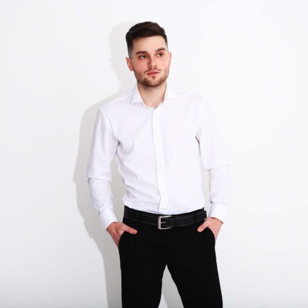 Male belt, width 4.5 cm, screw, buckle metal, black color-2