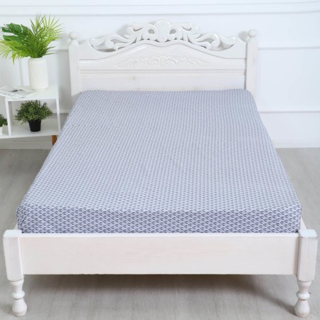 Bishop on the elastic band ATRA 140x200x20, Gloris Gray Clot 120g/m, HL100%