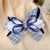 Hair elastic band "Schoolgirl" Bancage Clack Classic, 12x7 cm, white-blue