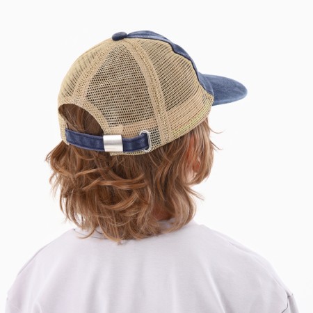 Baby cap for a boy with a Never, jeans, rr, 52-54 5-7 years-11