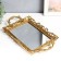 Standing interior polystone with mirror "openwork lines" gold 41.5x23.5x5 cm