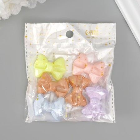 Busina for creativity Plastic "3D bow with faces" Pastel mix 2.5x3.4x1.4 cm-3