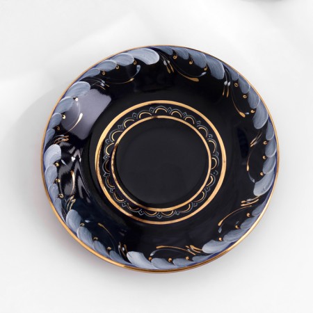 Karakum saucer, D-13CM, cobalt glaze-2