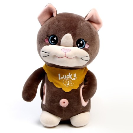 Soft toy "cat", with pockets, 24 cm, brown color-4
