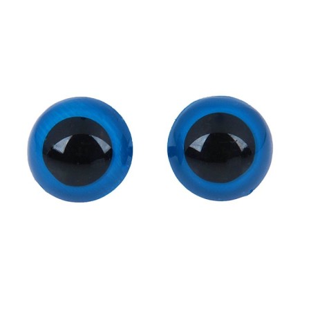 Eyes for dolls, screw with plugs, translucent, set 4 pcs, color blue, size 1 pc: 2 × 2 cm