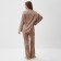 Female pajamas (shirt, trousers) kaftan "strip", coffee, size 52-54