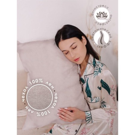 Decorative pillow from buckwheat, size 40x40 cm-2