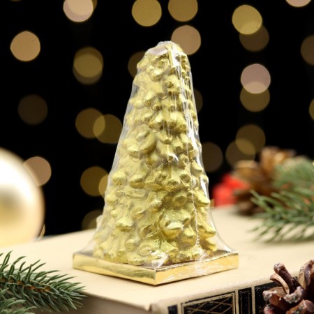 New Year's candle "Christmas tree" 10x5cm, gold-1