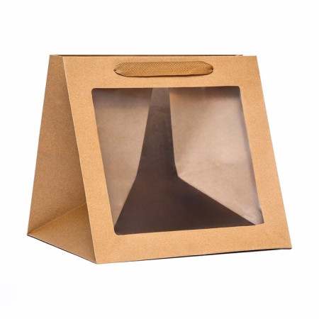 Gift package, craft, with a window, 30 x 30 x 30 cm-1