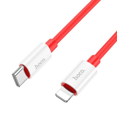 Hoco X87, Type -C cable - Lightning, 3 A, 1 m, silicone braid, red-2