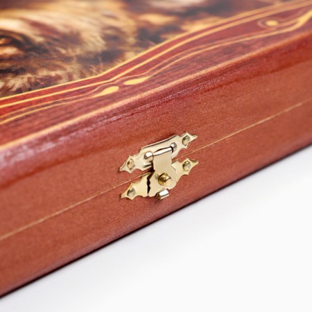 Wooden backgammon with checkers "wolf-21", board game, 40 x 40 cm-7