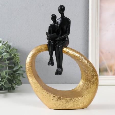 Souvenir Polystone "Abstraction. Reading the book" Gold with black 18.5x6x25 cm